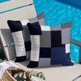 thumbnail image 4 of Blue Grey Patchwork Throw Pillow Cover Abstract Retro Geometric Art Cotton Linen Cushion Cover Throw Pillow Case with Invisible Zipper for Couch Sofa Bed Chair Car 24x24 Inch, 4 of 9