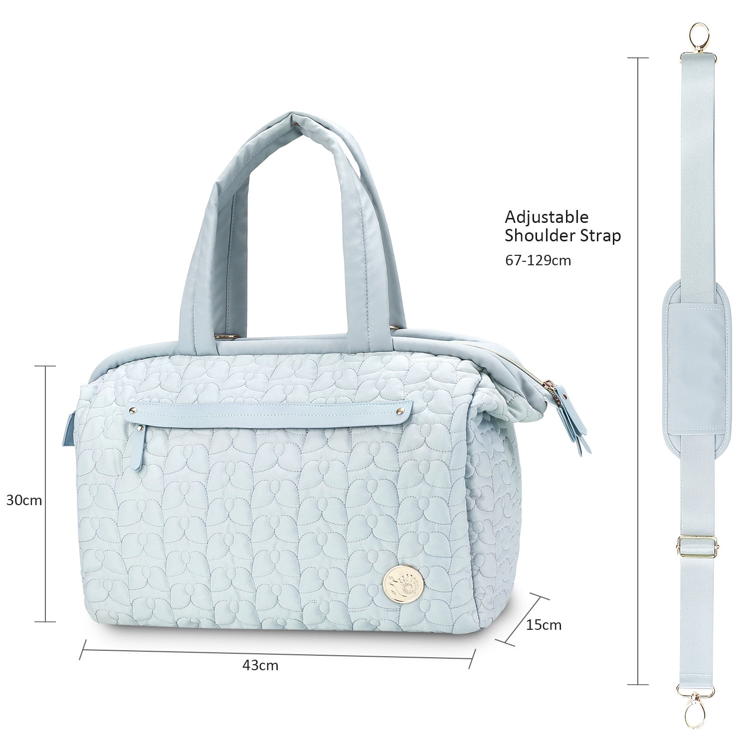Sunyuer Diaper Bag Tote, Quilted Mommy Bag Function Large Capacity Maternity Bag with Shoulder Strap Wet Pocket