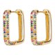 thumbnail image 1 of Pendientes de circón de colores para mujer, aretes de acero inoxidable chapados en oro, joyería estética de lujo para fiesta, tendencia 2023, 1 of 4
