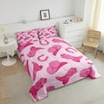 thumbnail image 4 of Erosebridal Cowgirl Bedding Set Cute Kawaii Pink Cowgirl Queen Comforter Set Gifts Women Cowboy Hat Boots Horseshoe Down Comforter Wild West Cowgirls Quilt Set 2 Pillow Cases Room Decor, 4 of 6
