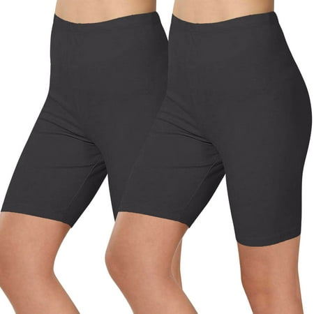 jobturf 2PC Biker Shorts Womens High Waisted Workout Running Shorts Tummy Control Boy Shorts Underwear Plus Size Yoga Gym Legging Shorts Clearance