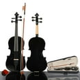 thumbnail image 1 of QXDRAGON 1/4 Acoustic Violin, Solid Wood Fiddle with Bridge Bow Case Rosin, Stringed Musical Instrument Violin for Beginner Adult Boys Girls Children Kids Gift, Black, 1 of 9