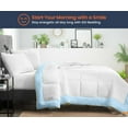 thumbnail image 2 of SKP Plus Comforter Dual Tone Light Blue 300 GSM Plush Siliconized Microfiber Fill Duvet Insert With 1000 Thread Count Egyptian Cotton Shell Fluffy with Piping & Matching Pillowcases, 2 of 8