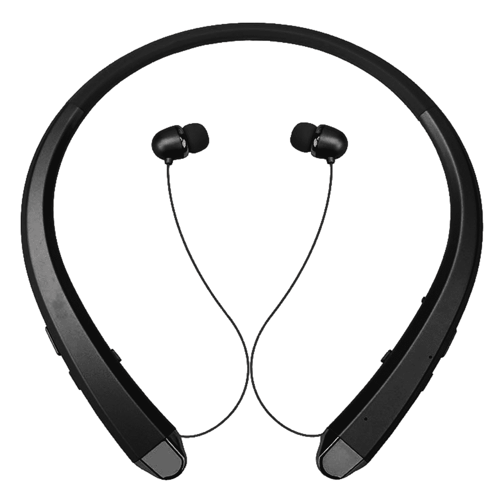 Wireless Headphones, Neckband Retractable Earbuds Noise Cancelling