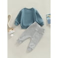 thumbnail image 4 of Faithtur Ensemble Pantalon Garçons Filles, Manches Longues Col Rond Imprimé Lettres + Pantalon Décontracté à Cordon, 4 of 9