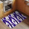 thumbnail image 3 of Dark Purple White Stripes Washable Small Entryway Area Rugs 2'x3', Abstract Geometric Aesthetic Striped Low Pile Throw Rug Non-Slip Sturdy Edge Binding Carpet for Front Door Floor Room Entry, 3 of 9