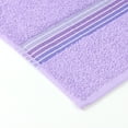 thumbnail image 6 of (2 pack) Mainstays Basic Bath Towel, Soft 100%  Cotton and Highly Absorbent Striped Bath Towel, Purple, 6 of 8