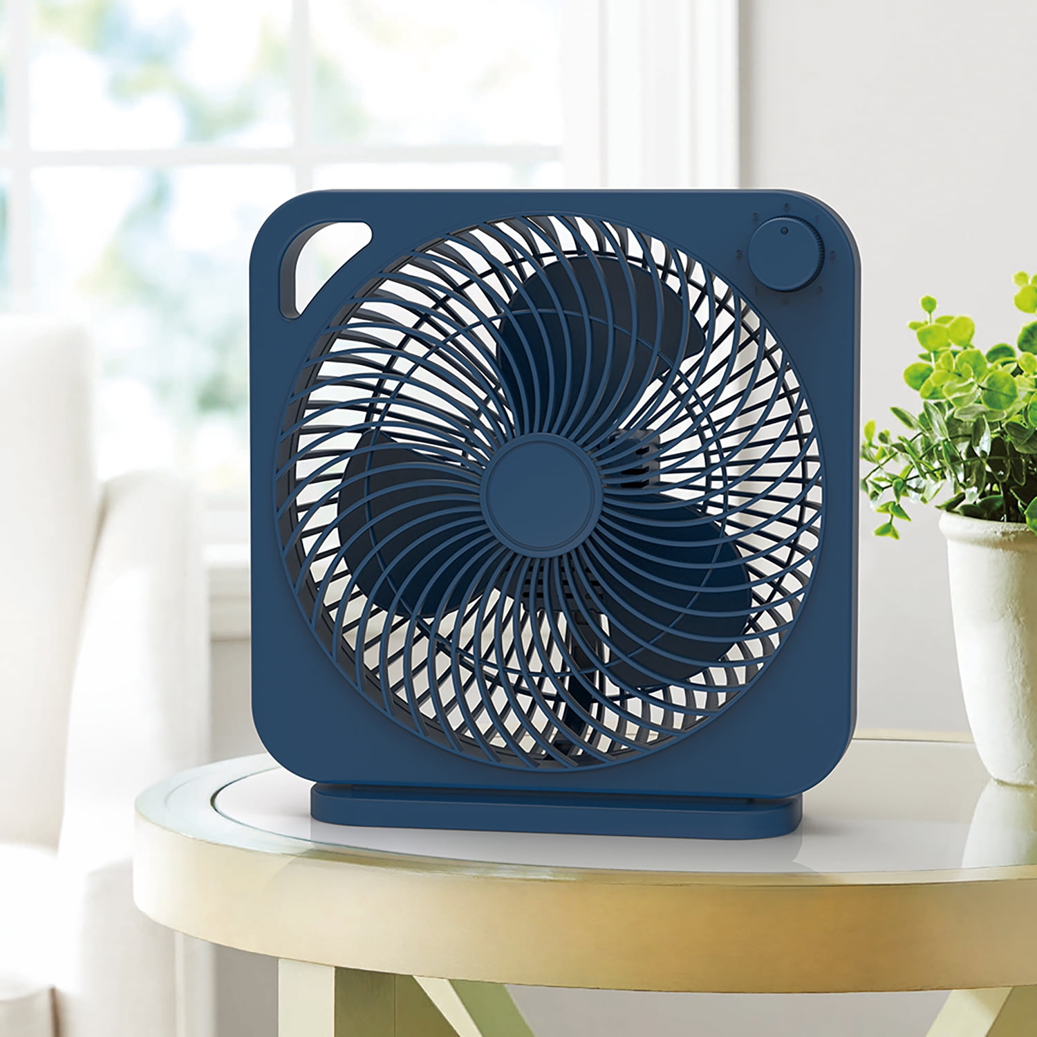 Mainstays 9 in 3-Speed Indoor Personal Table Electric Fan, Washed Indigo, Model FN2006WI