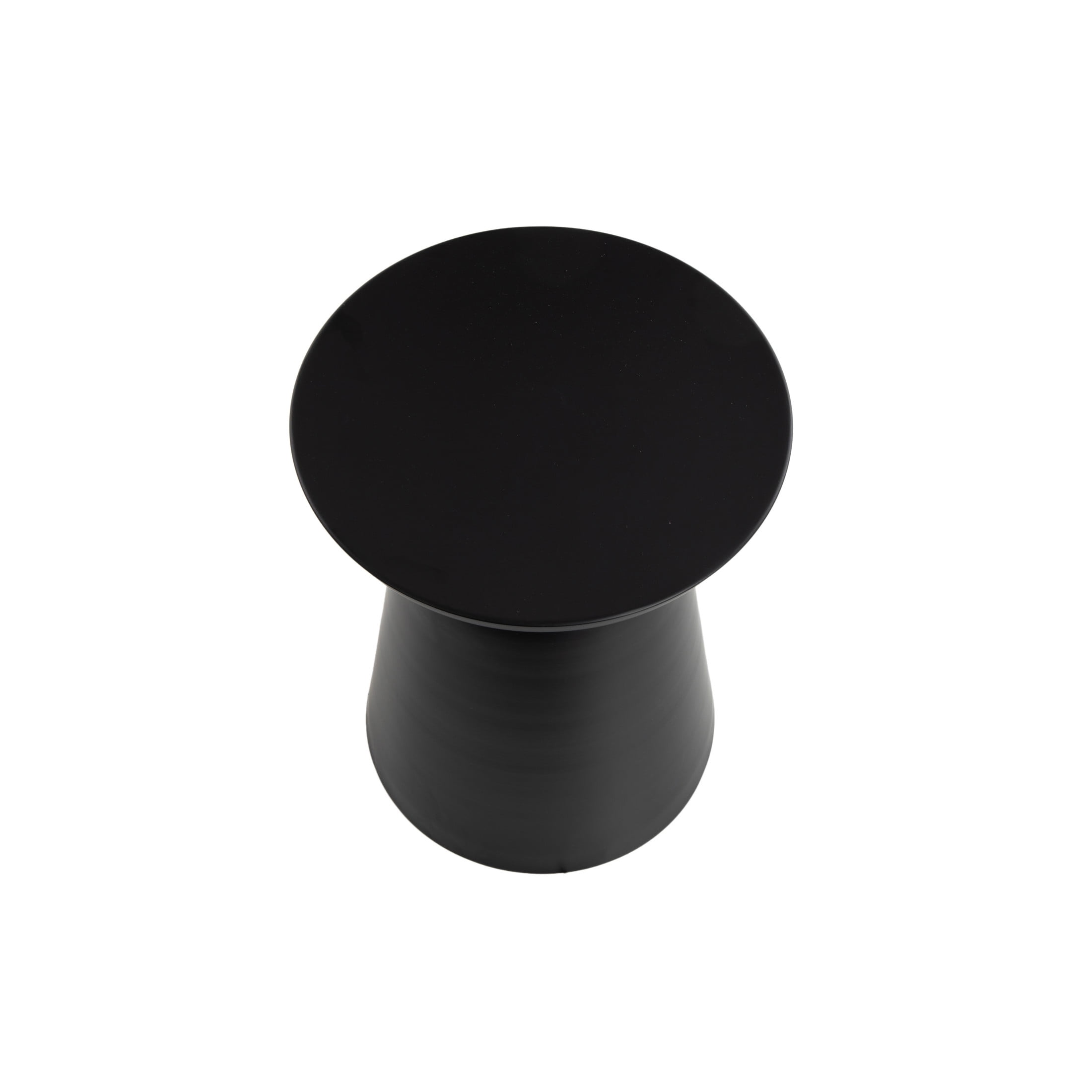 DecMode 15" x 19" Black Metal Accent Table with Bell Shaped Base, 1-Piece