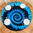 thumbnail image 2 of Blue Tie Dye Mandala Pattern Round Fitted Tablecloth with Elastic Edge,Dining Table Cover Waterproof,Outdoor Round Tablecloth for Camping,Dining,Indoor and Outdoor, 2 of 7