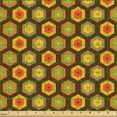 thumbnail image 2 of Ambesonne Burnt Orange Fabric by the Yard Upholstery, Retro Nested Hexagons, 1 Yard, Chocolate and Multicolor, 2 of 5