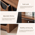 thumbnail image 3 of LEFHDA Black Geometric Pattern Design Sideboard Buffet Cabinet, Kitchen Storage Cabinet, 31.5" Accent Cabinet for Living Room, Kitchen, Dining Room, Entryway, Walnut, 3 of 7