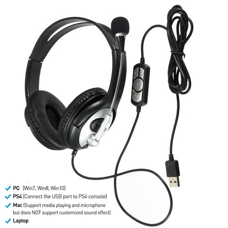 bur Rouse Skru ned OVLENG USB Headset Computer Headset with Microphone Noise Cancelling,  Lightweight Wired PC Headset Headphones, Business Headset for Skype,  Webinar, Phone, Call Center - Walmart.com