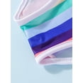 thumbnail image 6 of Liacowi Toddler Girl One-Piece Swimsuits Bikini Sweet Rainbow Striped Print Sleeveless Ruffled Beachwear Summer, 6 of 8