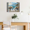 thumbnail image 5 of ZFLMY Elephants Canvas Wall Decor for Home Living Room Bedroom Kitchen Bathroom Office Hotel Salon, Modern Art Prints Ready To Hang Room Home Art Decor 16x12in, 5 of 6