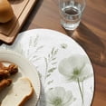 thumbnail image 3 of Sage Green Spring Floral Round 15 Inch Placemats Set of 6, Summer Botanical Watercolor Vintage HeatResistant Non Slip Place Mats for Dining Table, Wipeable Braided Kitchen Table Mats for Housewarming, 3 of 9