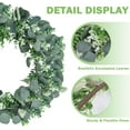 thumbnail image 4 of 18” Artificial Eucalyptus Wreath, Full & Lifelike Greenery Wreath with Frosted Tips, Christmas Door Decoration, All-Season Farmhouse Wedding Wall & Outdoor Decor, 4 of 12