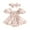 Light Pink, variant on Baby Girls Puff Sleeve Romper Princess Dress with Bowknot Headband 2Pcs Flower Print Summer Clothes for Party Birthday