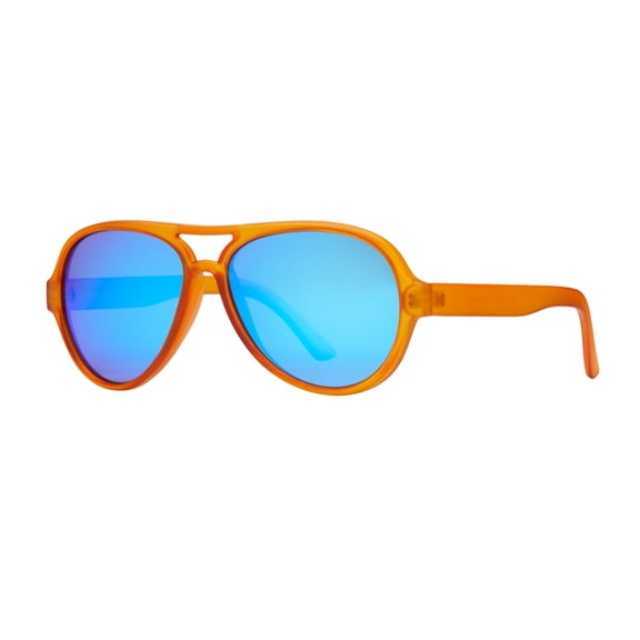 Kings Soft Orange Aviator Polarized Sunglass, Recycled Plastic Frame, Anti-Slip, 100% UVA/UVB, Eco-Friendly Sunglasses by Blue Planet