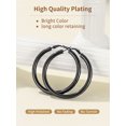thumbnail image 6 of FindChic Black Hoop Earrings for Women Stainless Steel Huggie Loop Earrings Hollow Tube Hoops Birthday Christmas Jewelry Gifts Her Mom Wife, 50mm, 6 of 8