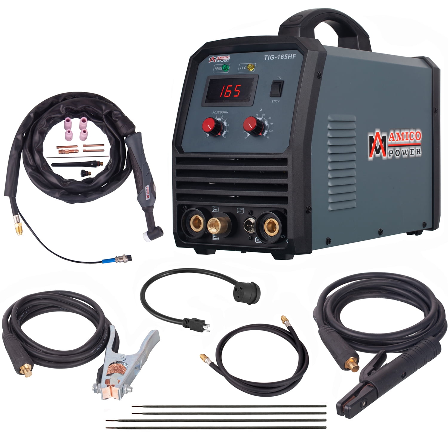 Amico TIG165HF, 165 Amp HFTIG Stick Arc Combo DC Inverter Welder, 100