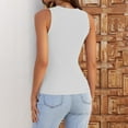 thumbnail image 4 of GA WEIHUA Women's High Neck Tank Top Slim Knit Basic Summer Tops Going Out T Shirts Casual Ribbed Knit Tops 2025 Fashion Sleeveless Cami Shirts(White,S)Clearance Sales, 4 of 6