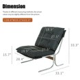 thumbnail image 6 of Leumius Modern Accent Chair Leather Armchair with High Back,Metal Legs,Soft Padded for Living Room/Office,Black, 6 of 8