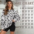 thumbnail image 3 of SCRAWLGOD Cow Print Gray Black White Women's Sweatshirt Casual Crew Neck Sweatshirts Cozy Loose Fit Long Sleeve Pullover Tops with Pockets Fall Winter Clothes, M, 3 of 7