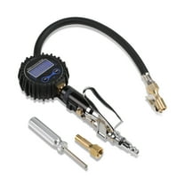 Digital Air Pressure Gauge - 18 in. Black, Rubber Tire Inflator for Cars, Bikes, RVs, and SUVs