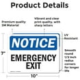 thumbnail image 2 of (2 Pack) Emergency Exit OSHA Notice Sign 10 Inch X 7 Inch Vinyl Label Decal Sticker Weather Resistant, UV Protected for Workplace, Business, and Construction Site, Made in the USA, 2 of 7