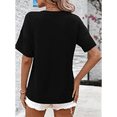 thumbnail image 4 of Blusas de Verano con Cuello en V para Mujer, Camisetas Extragrandes, Blusas de Corta para Mujer, Atuendos Informales Elegantes para el Trabajo. Negro XXL, 4 of 8