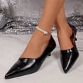 thumbnail image 4 of Samdudou Pumps for Women Closed Toe Pointed Toe Kitten Heel V-Cut Vamp Slip On Dress Shoes Classic Office Wedding Evening Party Footwear, 4 of 9