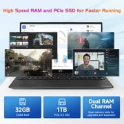 17.3Laptop-Computer 32GB RAM 1TB SSD 2025 Newest Student-Laptop Intel Pentium 6 Cores i3-1215U(Up to 4.40 GHz)) Business-Laptop with Backlit Keyboard Fingerprint ,Gray