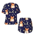thumbnail image 5 of Lsque Corgi Lying With Moons And Stars Women's Short-Sleeved Pajama Set - 2 Piece Soft and Lightweight Sleepwear Set-Medium, 5 of 9