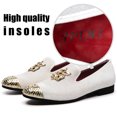 thumbnail image 3 of JITAI Men's Velvet Loafers Dress Wedding Party Prom Shoes for Men White Size 9, 3 of 5
