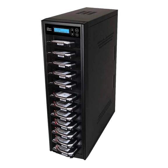 EZ Dupe 1 to 11 SATA Hard Drive / SSD Duplicator & Sanitizer - HD Pantera HDD Cloner 9GB/Min