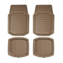 FH Group PU Leather Floor Mats for Auto Car SUV Van Deep Tray Waterproof - Beige