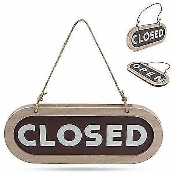 open closed sign, double sided hanging sign board sign for home cafe decoration restaurant store
