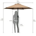 thumbnail image 6 of Abble 7.5ft Patio Umbrella with Crank Outdoor Market Umbrella with 6 Ribs for Garden Deck Backyard Pool, Tan, 6 of 6