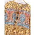 thumbnail image 4 of Vintage Chic Women Long Sleeve Tie Neck Ethnic Floral Print Beach Bohemian Maxi Dress Loose Kaftan Lady Rayon Boho Dresses Robe, 4 of 9