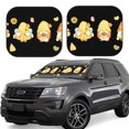 thumbnail image 6 of Kdxio Bee Happy Sunflower Gnomes Print 2-Piece Sun Shade Front Windshield - Foldable Car Front Window Sunshades for Most Sedans SUV Truck, 6 of 6