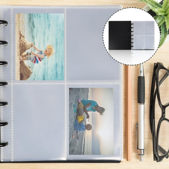 WHAMVOX Black PVC Photo Binder 7x9 Inches for -Term Photo Storage and Travel Memories Organizer