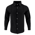thumbnail image 4 of ZVNAΖH Men's Long Sleeve Collared Button Down Linen Shirt, Guayabera Style Casual Top with Pintuck Detail, S-3XL, 4 of 9