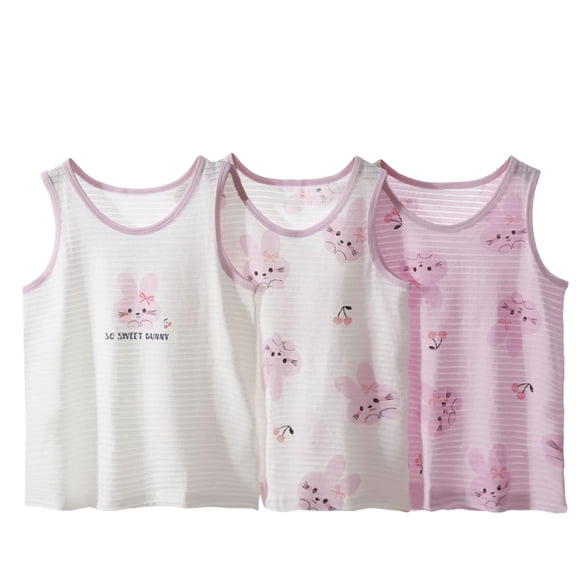 Glisme 3 Pack Girls Summer Sleeveless Tops For Toddler To Teen Casual Loose Fit Comfortable Daily Wear Soft Breathable Tees For Kids Light Purple Skin Friendly Tee Size 3-4 Years