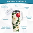 thumbnail image 2 of Yayeee 30oz Stainless Steel Tumbler with Straw and Handle Double-Wall Insulated Travel Water Bottle, Apple Leaves Pattern, 2 of 8