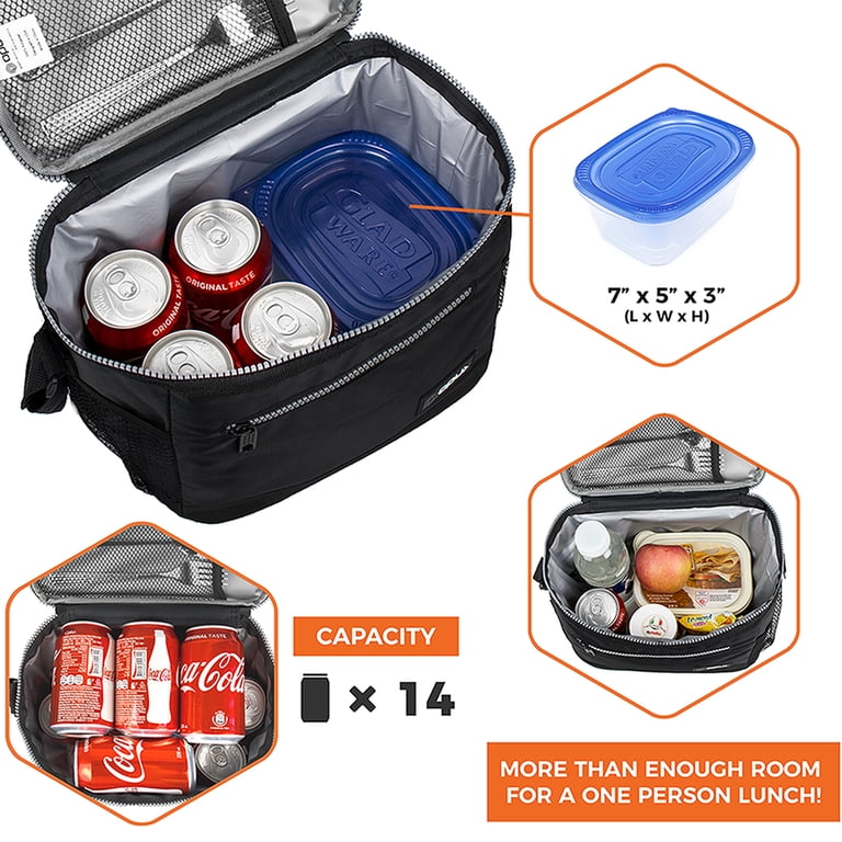 OPUX Insulated Lunch Box, Shoulder Strap, Black photo 5