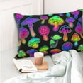 thumbnail image 4 of Honeii Bright Mushrooms Print Pillow Cases,Plush Throw Pillow Covers,Decorative Pillowcase for Sofa, Couch, Living Room-20"x30", 4 of 6