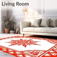 thumbnail image 2 of ODIKA 2'x3' Machine Washable Non-Slip Area Rug, Indie Dream with Interwoven Paisley and Sunray Motifs High Traffic Rug with Pad, Red, 710184, 2 of 8