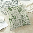 thumbnail image 4 of Summer Pillow Covers 20x20 Inch Set of 2,Olive Green Wild Flower Plant Throw Pillows Case,Seasonal Floral Outdoor Decorative Square Linen Farmhouse Decor Cushion Covers for Home Sofa Bed Couch, 4 of 6