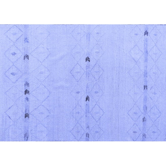 Ahgly Company Indoor Rectangle Solid Blue Modern Area Rugs, 4' x 6'